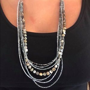 Silpada grey and blue multi strand necklace